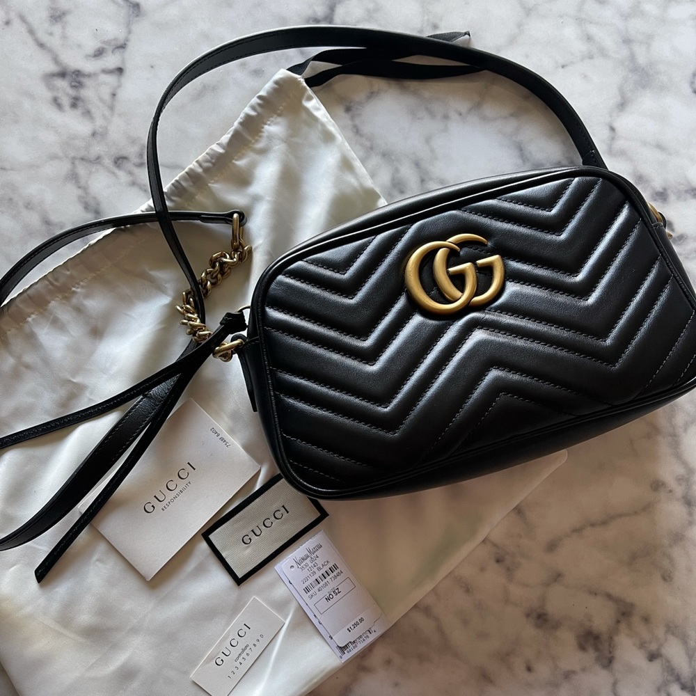 Authentic Gucci Marmont Matelasse Crossbody Bag